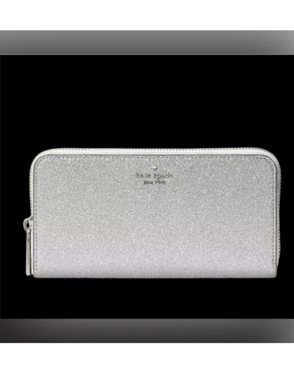 Kate Spade Shimmy Glitter Large Continental Wallet in the color Lunar Light